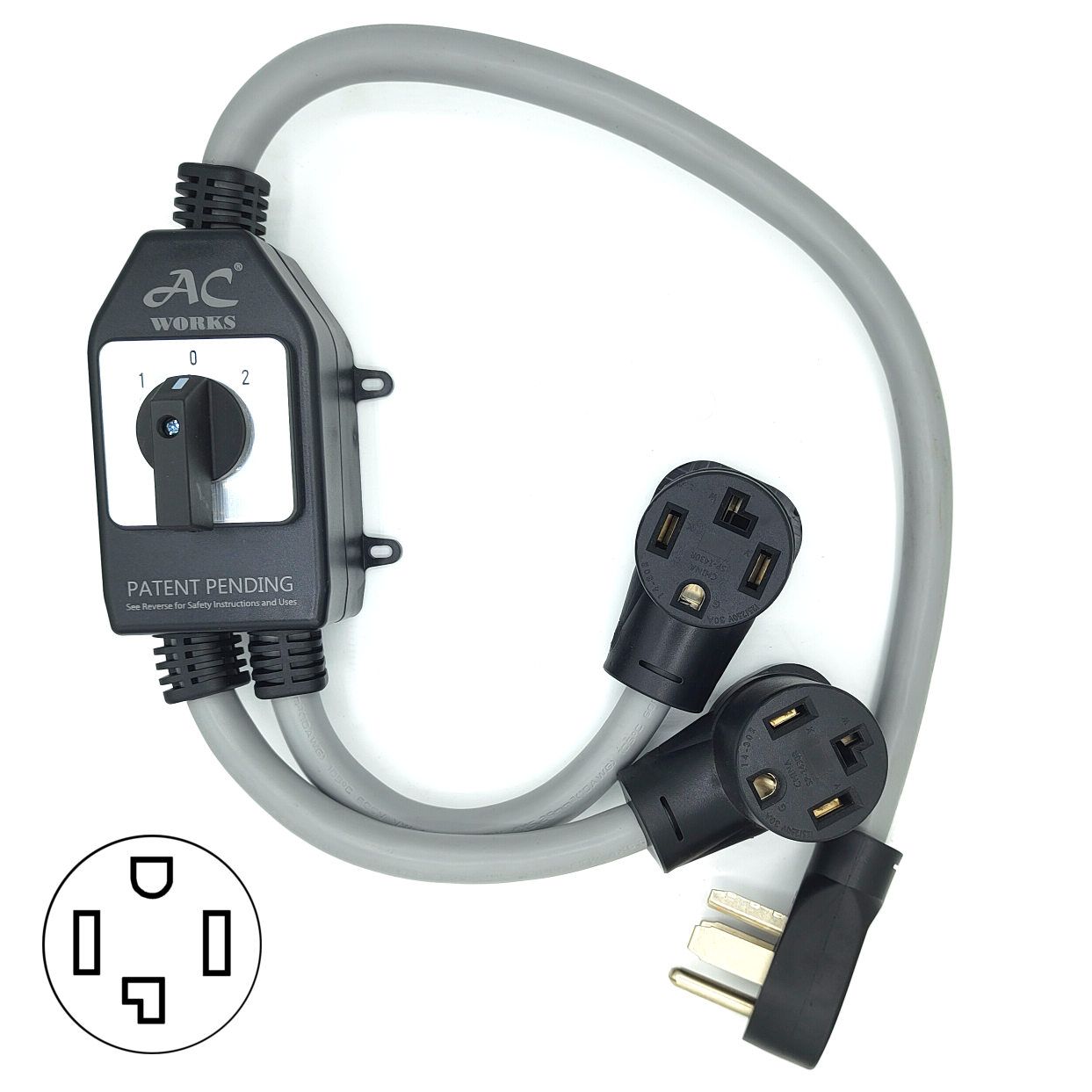 YA−MAN EP-14 NEMA 14-30 Y Splitter with Safety Switch – EVSE Adapters