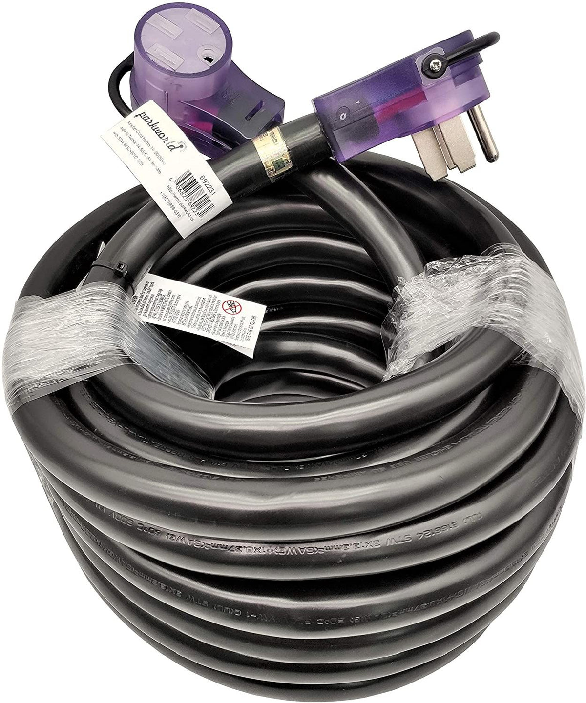 Heavy-duty 50A RV extension cord, NEMA 14-50