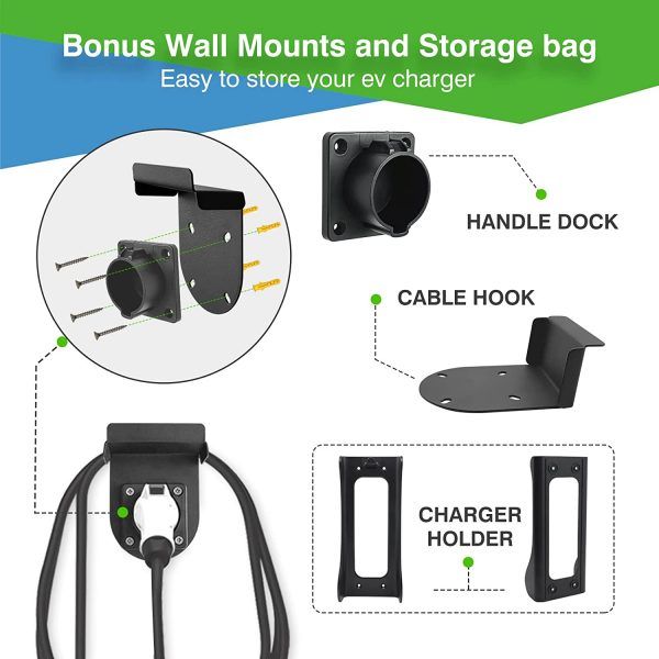 ZenCar 6-16A Adjustable 120-240V EV Charger EVSE with Timer and Wall Mount