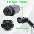 European to US Type 2 (IEC / Mennekes) to Type 1 (J1772) EV Adapter