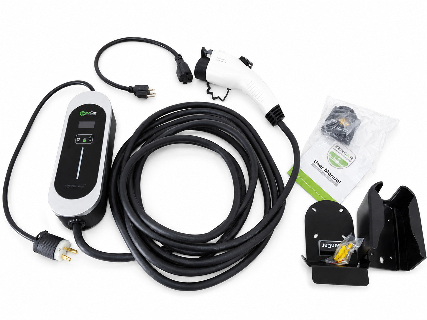 ZenCar 6-16A Adjustable 120-240V EV Charger EVSE with Wall Mount