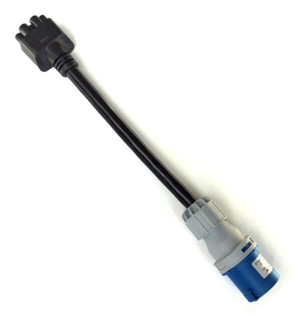 European CEE IEC 16A 2P+E Blue Commando (Caravan Mains) Adapter for Tesla Gen 2 & 3