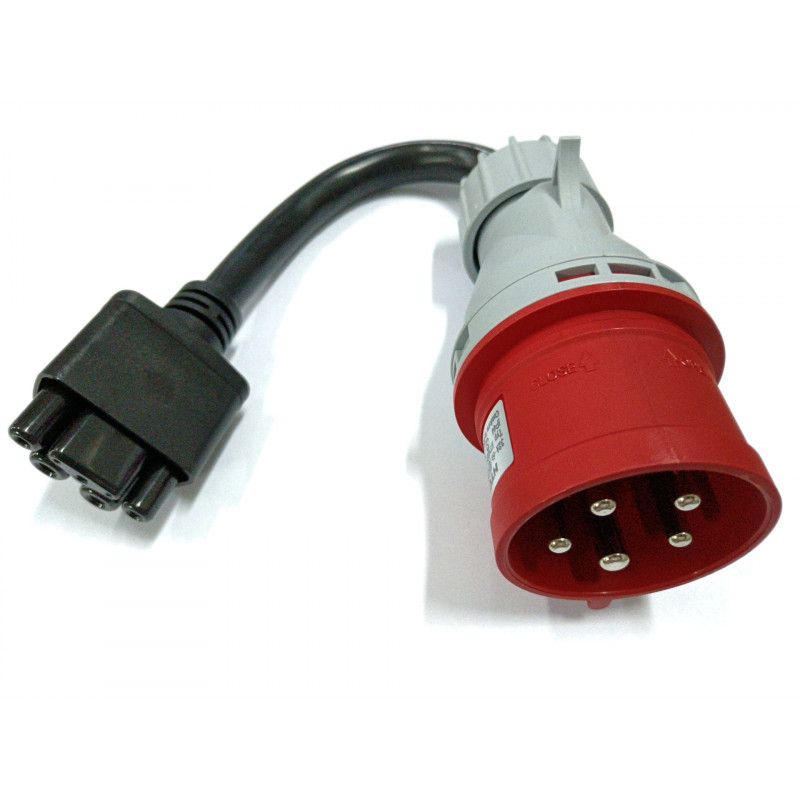 European CEE IEC 309, 3-phase 32A Red 5-pin Plug HTN025 Adapter for Tesla Gen 2 & 3