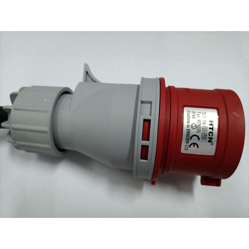 European CEE IEC 309, 3-phase 32A Red 5-pin Plug HTN025 Adapter for Tesla Gen 2 & 3
